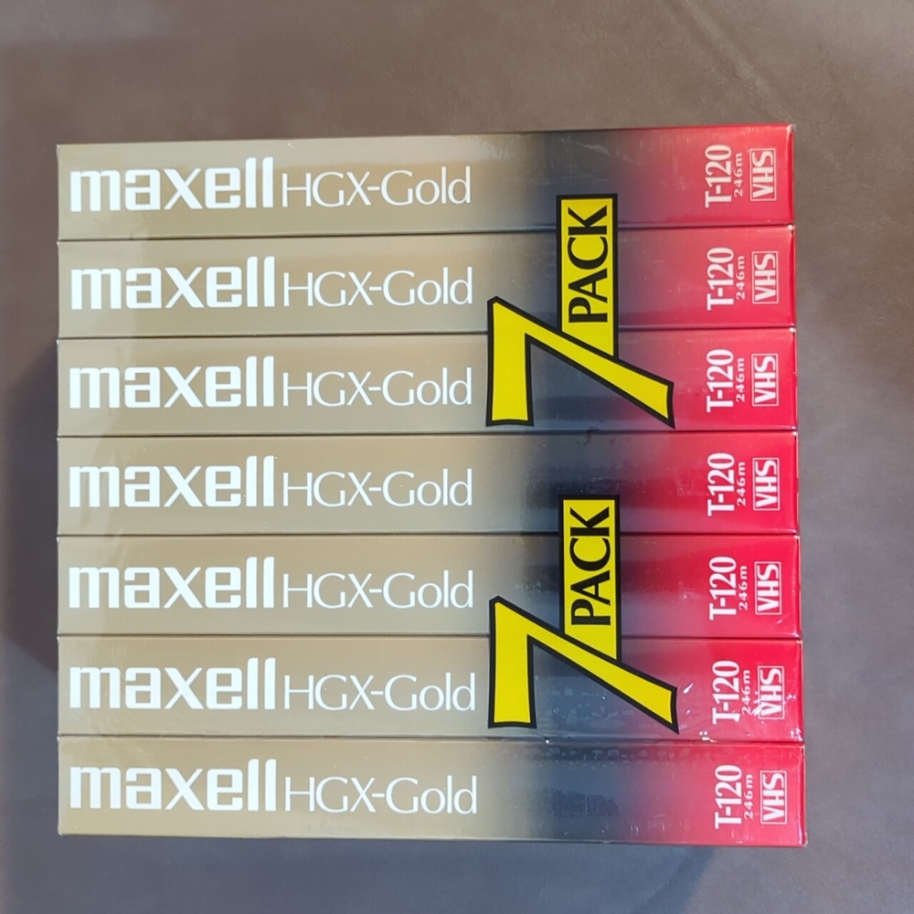 Maxwell HGX Gold VHS T-120 video cassette tape 6 hr recording premium high grade